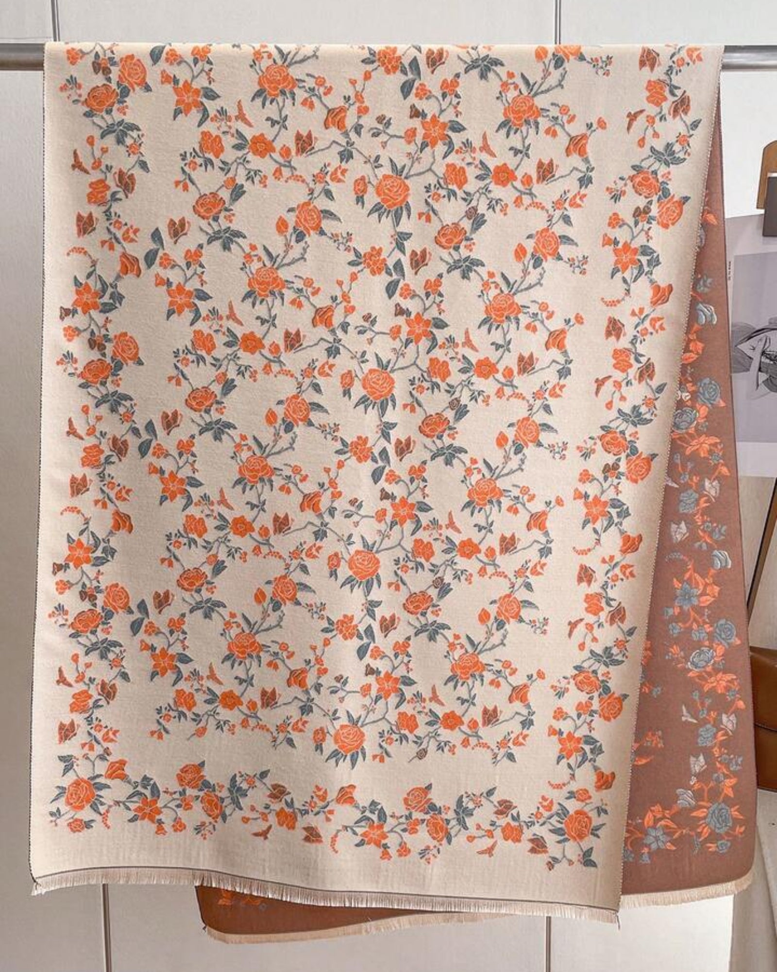 Elegant Rose Wrap Shawl