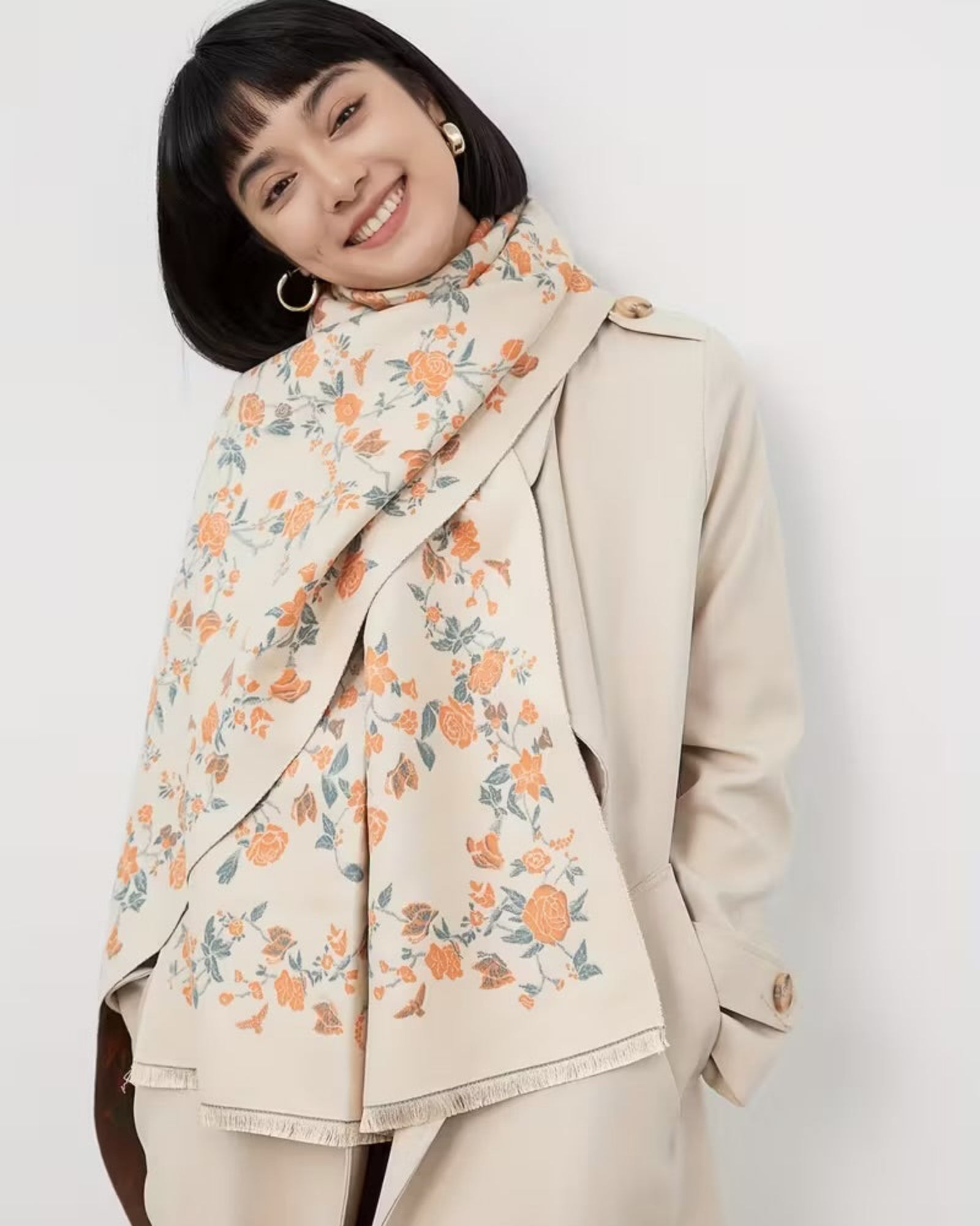 Elegant Rose Wrap Shawl