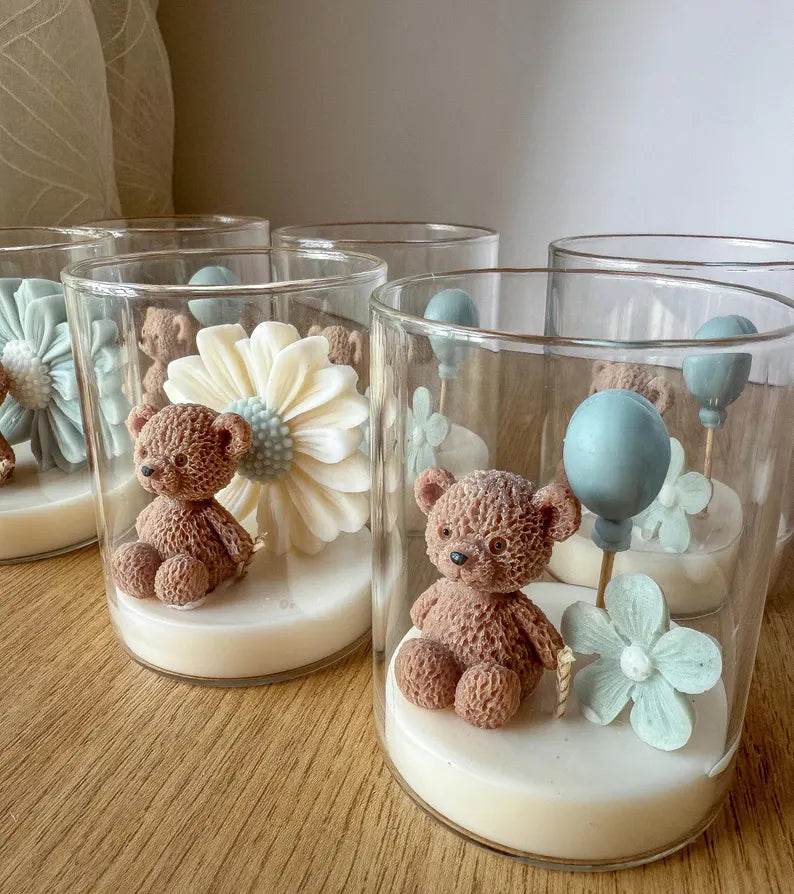 3D Teddy Candles /4 Set