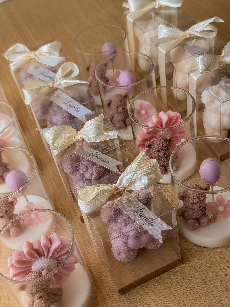 3D Teddy Candles /4 Set