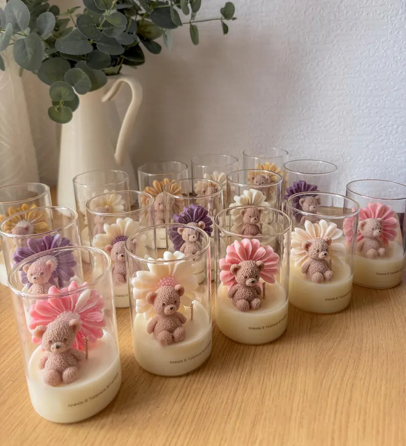 3D Teddy Candles /4 Set