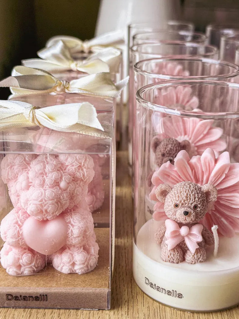 3D Teddy Candles /4 Set