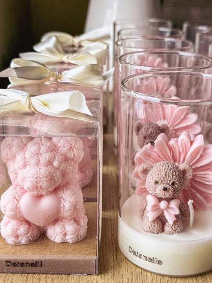 3D Teddy Candles /4 Set